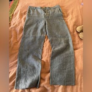 FRANK LEDER Pants Trousers Blue 100% Line Straight Leg Made In Germany Size M